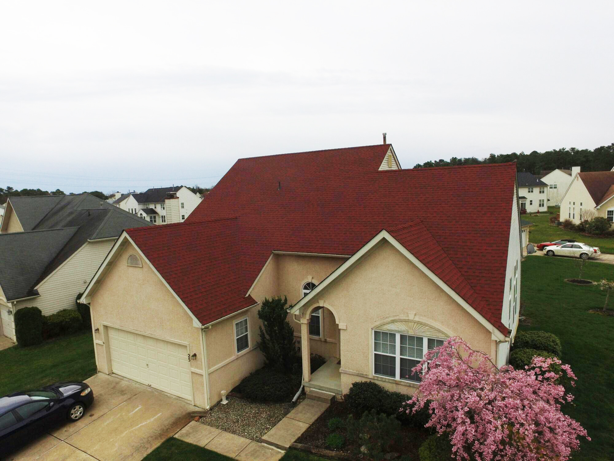 GAF Timberline HD Lifetime Roofing System with Patriot Red Shingles