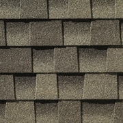 Close up photo of GAF's Timberline Ultra HD Weathered Wood shingle swatch